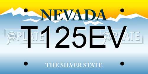 T125EV Nevada License Plate