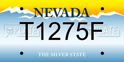 T1275F Nevada License Plate