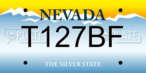 T127BF Nevada License Plate