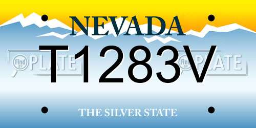 T1283V Nevada License Plate