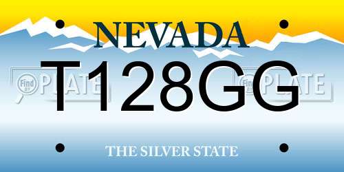 T128GG Nevada License Plate