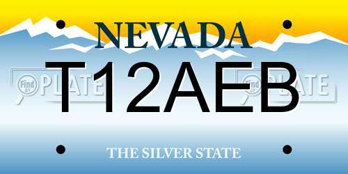 T12AEB Nevada License Plate
