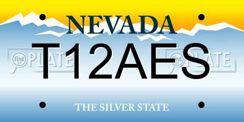 T12AES Nevada License Plate