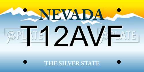 T12AVF Nevada License Plate