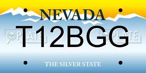 T12BGG Nevada License Plate
