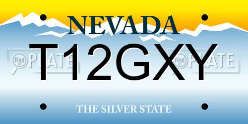 T12GXY Nevada License Plate