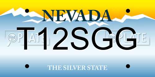 T12SGG Nevada License Plate