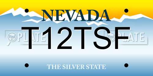 T12TSF Nevada License Plate