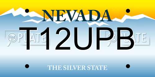 T12UPB Nevada License Plate