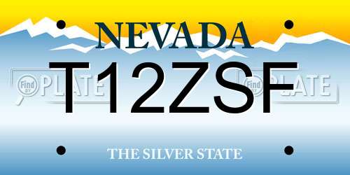 T12ZSF Nevada License Plate