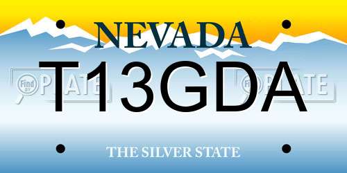 T13GDA Nevada License Plate