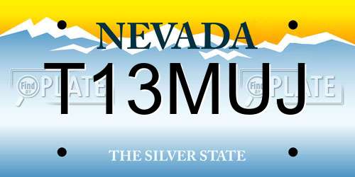 T13MUJ Nevada License Plate