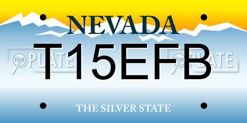 T15EFB Nevada License Plate
