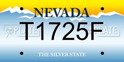 T1725F Nevada License Plate