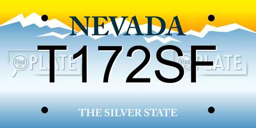 T172SF Nevada License Plate