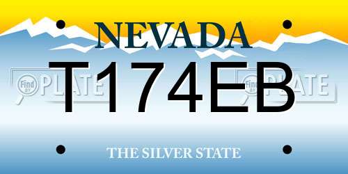 T174EB Nevada License Plate