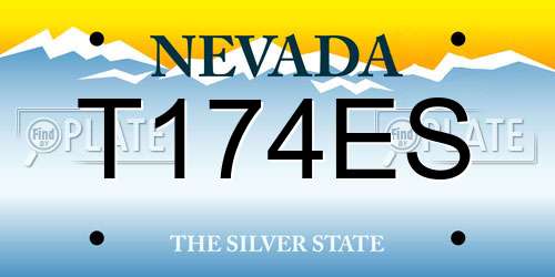 T174ES Nevada License Plate