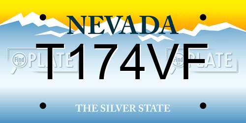 T174VF Nevada License Plate