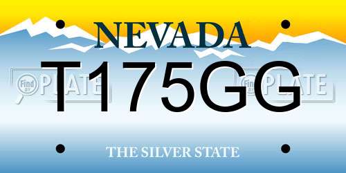 T175GG Nevada License Plate