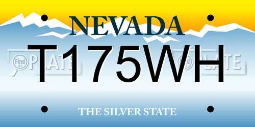T175WH Nevada License Plate
