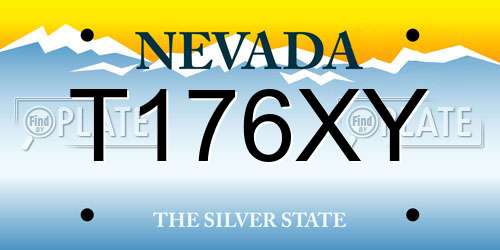 T176XY Nevada License Plate