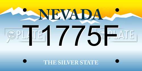 T1775F Nevada License Plate
