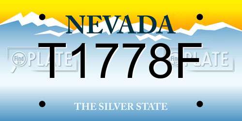 T1778F Nevada License Plate