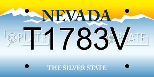 T1783V Nevada License Plate