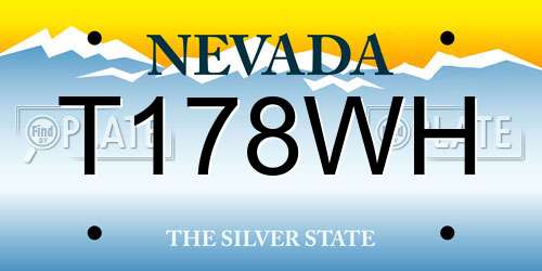 T178WH Nevada License Plate