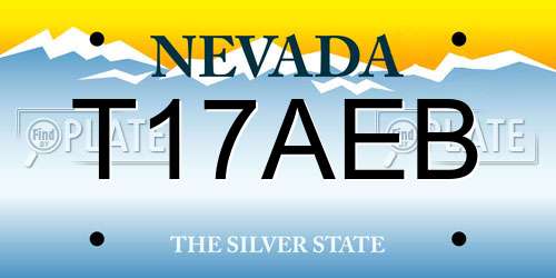 T17AEB Nevada License Plate