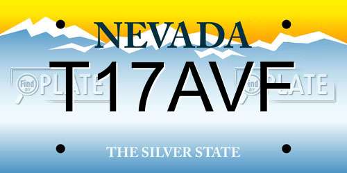 T17AVF Nevada License Plate