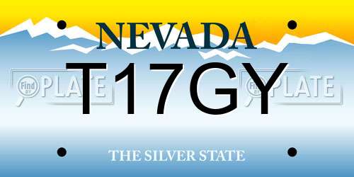 T17GY Nevada License Plate