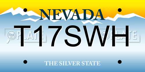 T17SWH Nevada License Plate