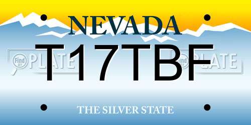 T17TBF Nevada License Plate