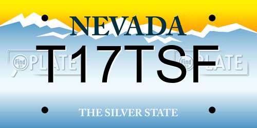 T17TSF Nevada License Plate