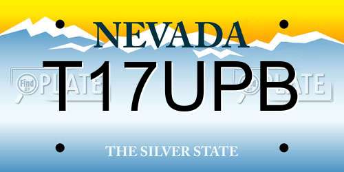 T17UPB Nevada License Plate