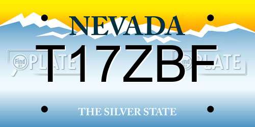 T17ZBF Nevada License Plate