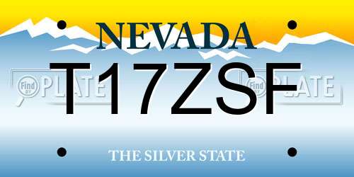 T17ZSF Nevada License Plate