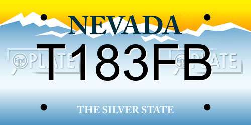 T183FB Nevada License Plate