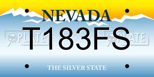 T183FS Nevada License Plate