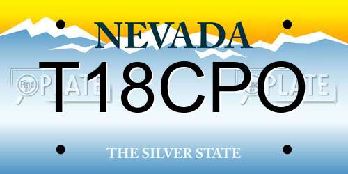 T18CPO Nevada License Plate