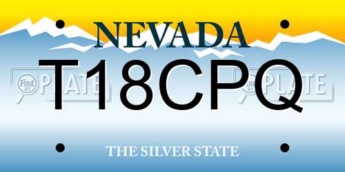 T18CPQ Nevada License Plate