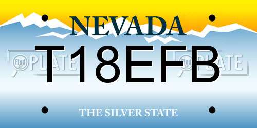 T18EFB Nevada License Plate