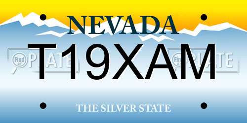 T19XAM Nevada License Plate