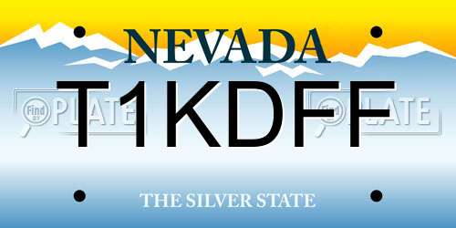 T1KDFF Nevada License Plate