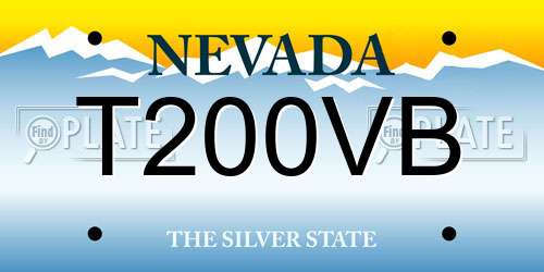 T200VB Nevada License Plate