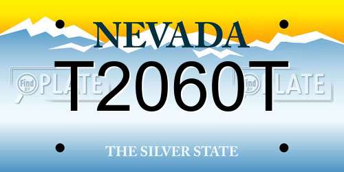 T2060T Nevada License Plate