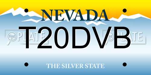 T20DVB Nevada License Plate