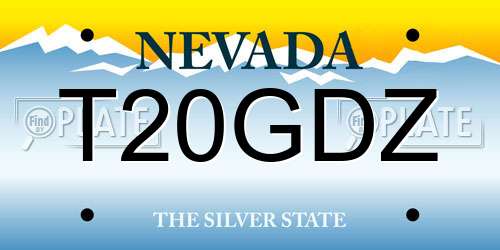 T20GDZ Nevada License Plate