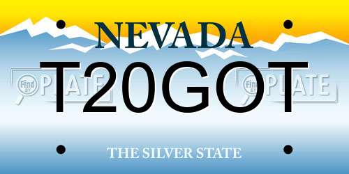 T20GOT Nevada License Plate
